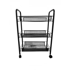 Стеллаж этажерка с полками на колесах Bonro B-073 черный