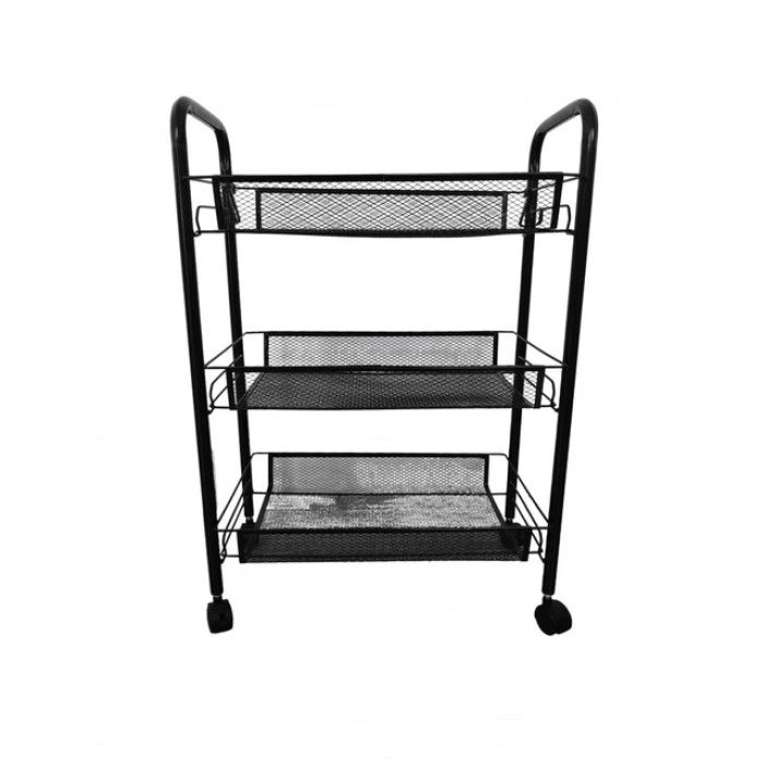 Стелаж етажерка з полицями на колесах Bonro B-073 чорний