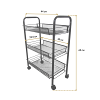 Стелаж етажерка з полицями на колесах Bonro B-073 чорний