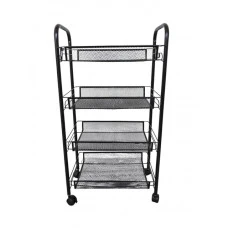 Стелаж етажерка з полицями на колесах Bonro B-074 чорний