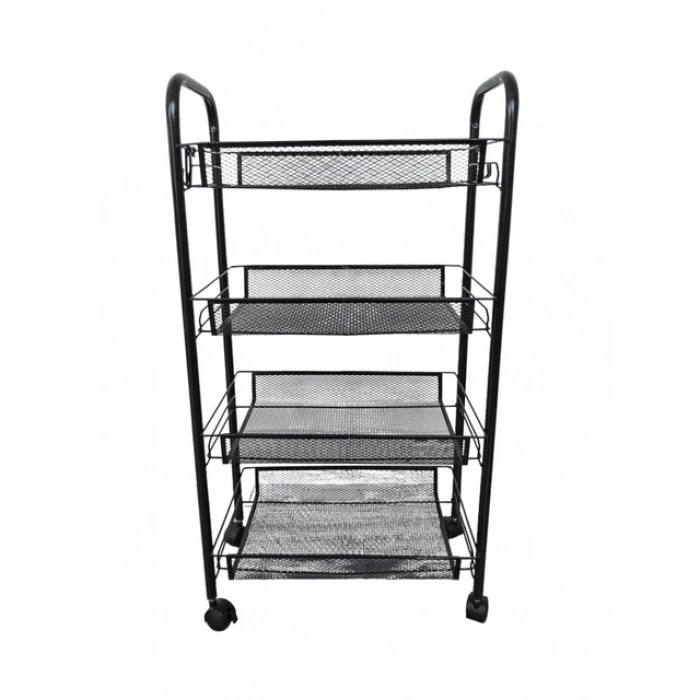 Стелаж етажерка з полицями на колесах Bonro B-074 чорний