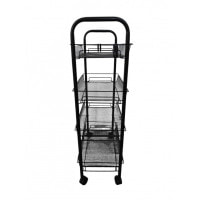 Стеллаж этажерка с полками на колесах Bonro B-074 черный