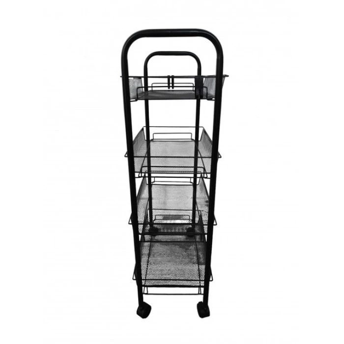 Стелаж етажерка з полицями на колесах Bonro B-074 чорний