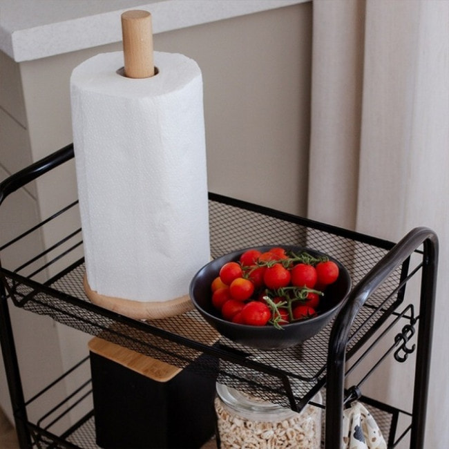 Стелаж етажерка з полицями на колесах Bonro B-074 чорний