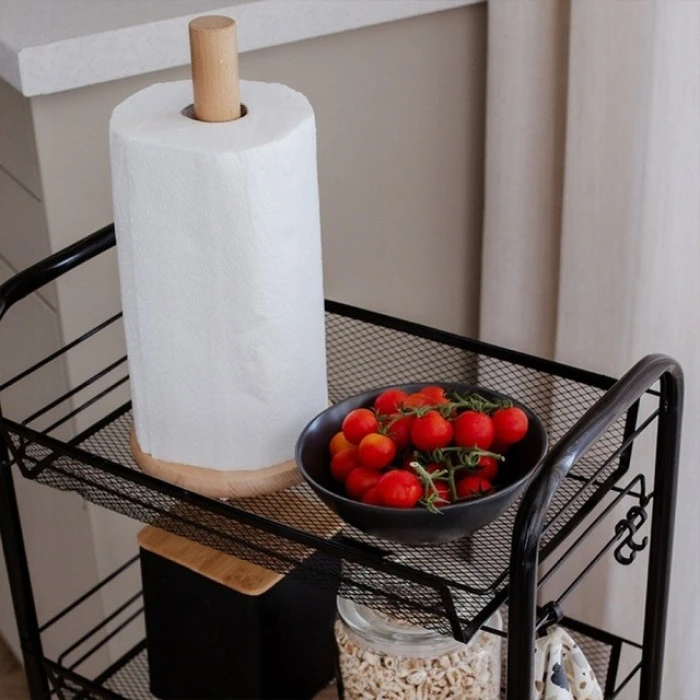 Стелаж етажерка з полицями на колесах Bonro B-074 чорний