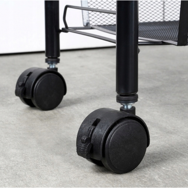 Стелаж етажерка з полицями на колесах Bonro B-074 чорний