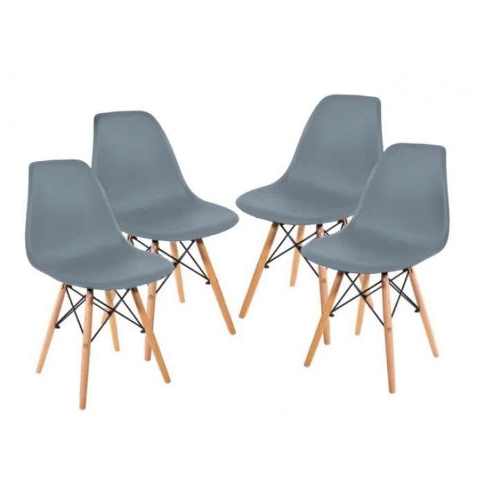 Крісло для кухні на ніжках Bonro В-173 FULL KD сіре (4шт)