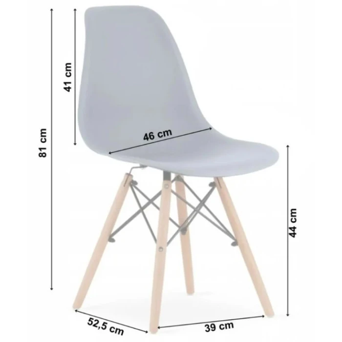 Крісло для кухні на ніжках Bonro В-173 FULL KD сіре (4шт)