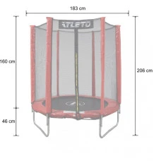 Батут дитячий з сіткою 183 см Atleto червоний