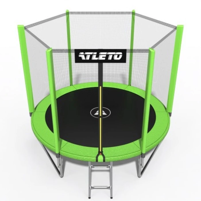 Батут дитячий з сіткою та драбинкою 312 см Atleto зелений