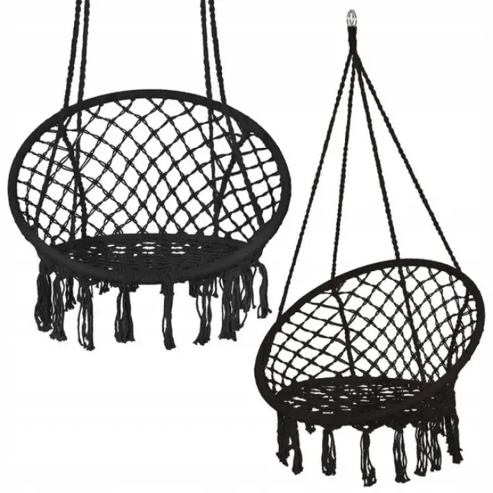 Крісло підвісне бразилійське гойдалка гамак Bonro B-092 чорний 120 кг