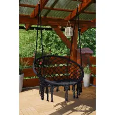 Крісло підвісне бразилійське гойдалка гамак Bonro B-092 чорний 120 кг