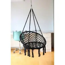 Крісло підвісне бразилійське гойдалка гамак Bonro B-092 чорний 120 кг