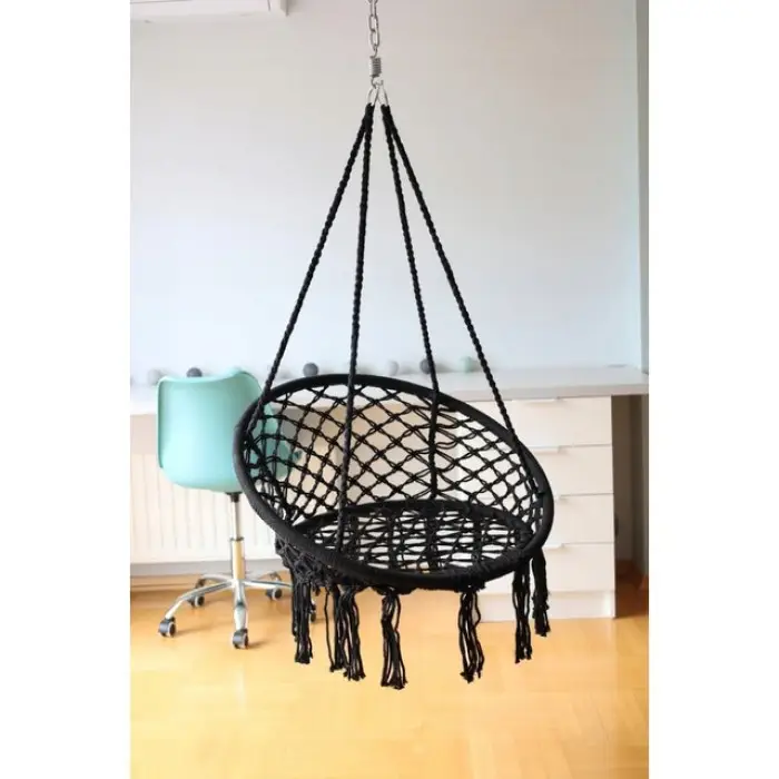 Крісло підвісне бразилійське гойдалка гамак Bonro B-092 чорний 120 кг