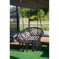 Крісло підвісне бразилійське гойдалка гамак Bonro B-092 чорний 120 кг