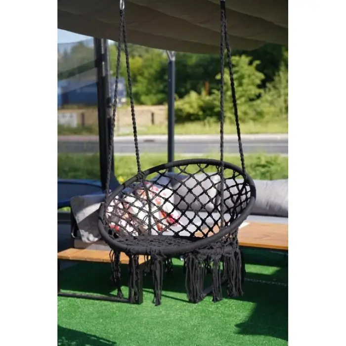Крісло підвісне бразилійське гойдалка гамак Bonro B-092 чорний 120 кг