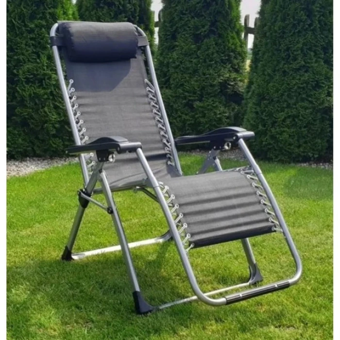 Шезлонг лежак складний Bonro BG-007 сірий