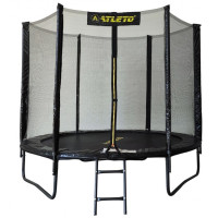 Батут з сіткою та драбинкою 252 см Atleto Black