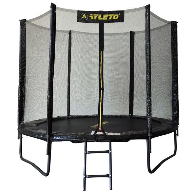Батут с сеткой и стремянкой 252 см Atleto Black