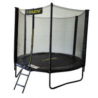 Батут з сіткою та драбинкою 252 см Atleto Black