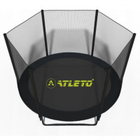 Батут з сіткою та драбинкою 252 см Atleto Black