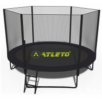 Батут с сеткой и стремянкой 252 см Atleto Black