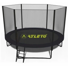 Батут с сеткой и стремянкой 252 см Atleto Black