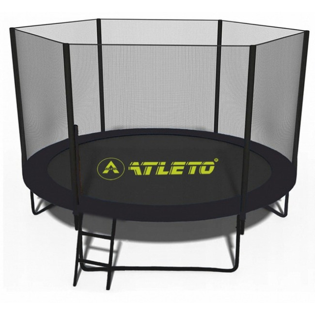 Батут с сеткой и стремянкой 252 см Atleto Black