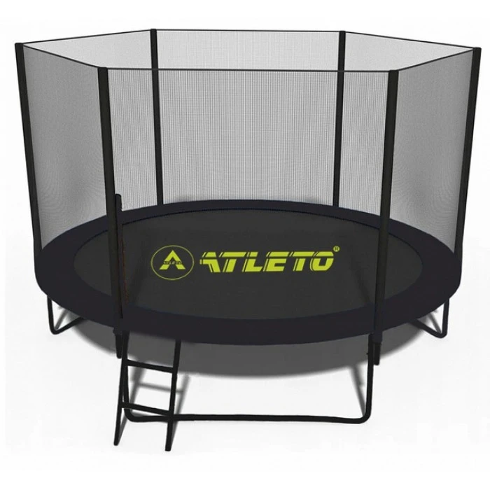 Батут з сіткою та драбинкою 252 см Atleto Black