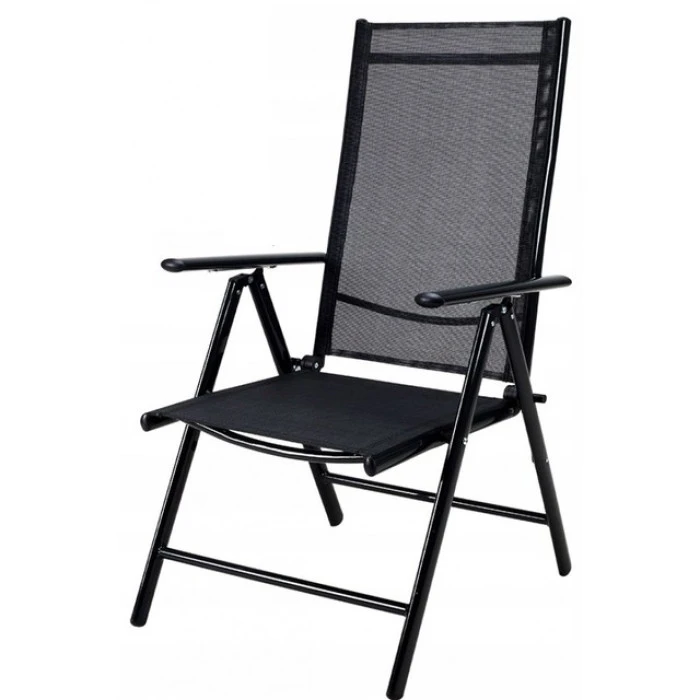 Розкладне садове крісло для відпочинку регульована спинка Bonro B-008 чорне (2шт)