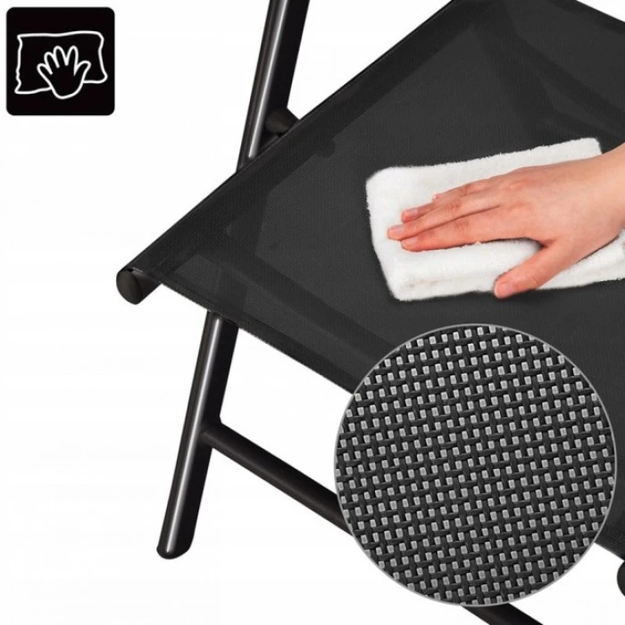 Розкладне садове крісло для відпочинку регульована спинка Bonro B-008 чорне (2шт)