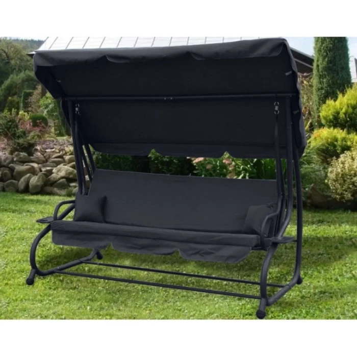 Качеля садовая Bonro Garden BW-002 серая 3 местная