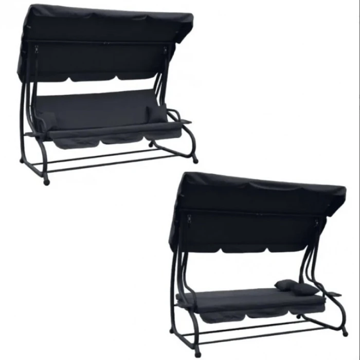 Качеля садовая Bonro Garden BW-002 серая 3 местная