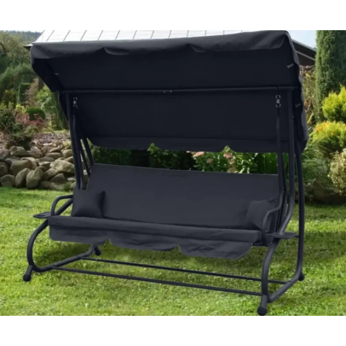 Качеля садовая Bonro Garden BW-002 серая 3 местная