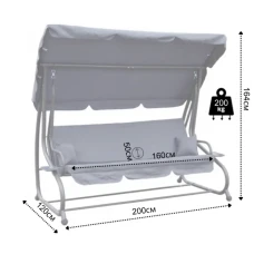 Качеля садова Bonro Garden BW-002 сіра 3 місна