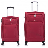 Набор тканевых чемоданов 2 шт Bonro Tourist большая средняя вишневый