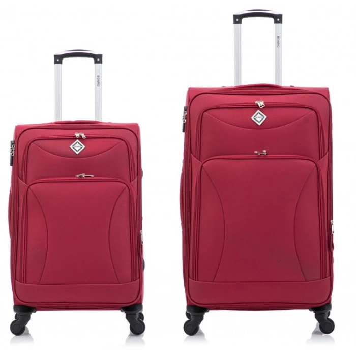Набір тканинних валіз 2 шт Bonro Tourist велика середня вишневий