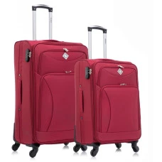 Набір тканинних валіз 2 шт Bonro Tourist велика середня вишневий