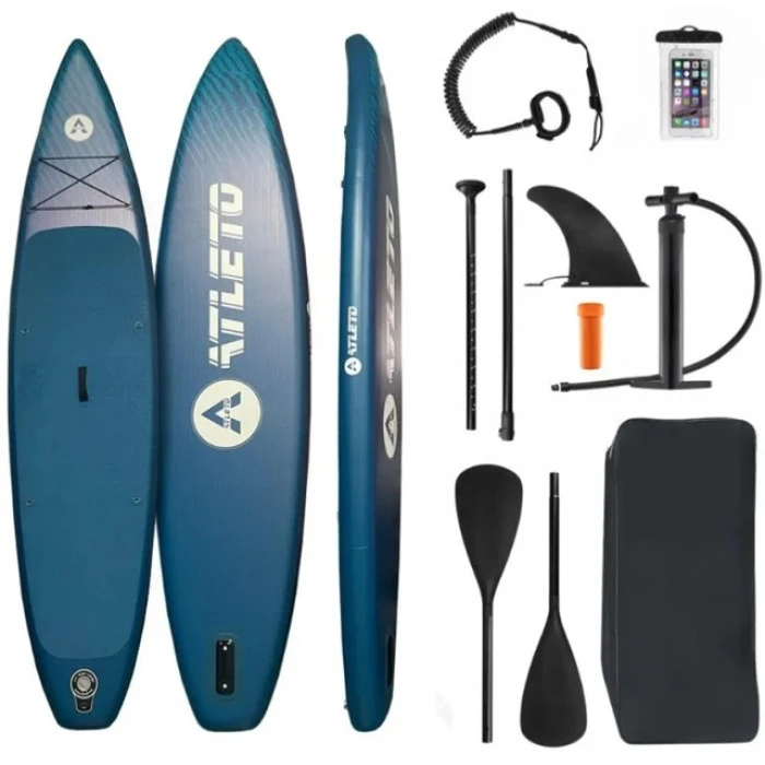 Сапборд надувная доска для плавания Atleto 320 см лагуна + сиденье