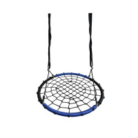 Качели-гнездо круглые детские 100 см Spoko SP-2C садовая подвесная для улицы черно-синяя