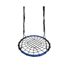 Качели-гнездо круглые детские 100 см Spoko SP-2C садовая подвесная для улицы черно-синяя