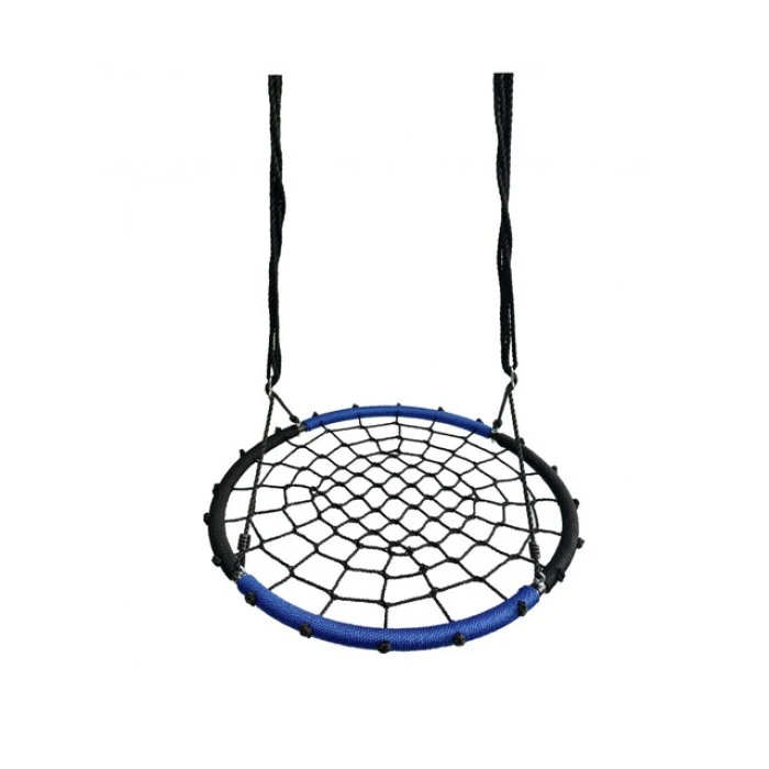 Качели-гнездо круглые детские 100 см Spoko SP-2C садовая подвесная для улицы черно-синяя