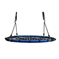 Качели-гнездо круглые детские 100 см Spoko SP-2C садовая подвесная для улицы черно-синяя