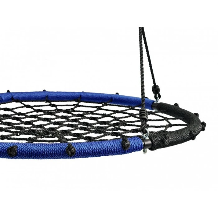 Качели-гнездо круглые детские 100 см Spoko SP-2C садовая подвесная для улицы черно-синяя