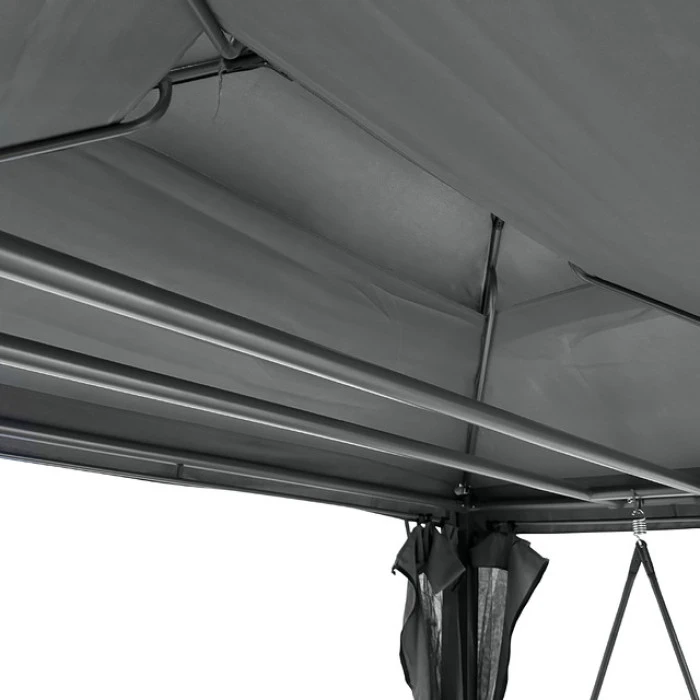 Качели для сада с навесом, подушками и москитной сеткой Bonro B-002 серая