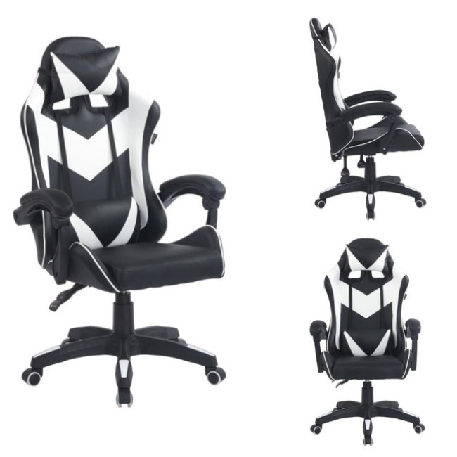 Геймерське крісло ергономічне з подушкою Bonro BN-086 біле