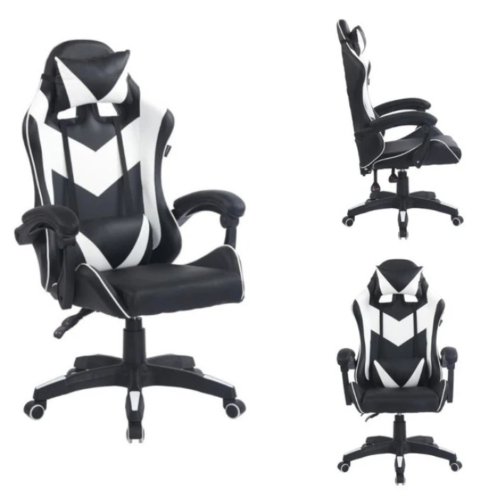 Геймерське крісло ергономічне з подушкою Bonro BN-086 біле