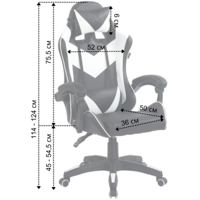 Геймерське крісло ергономічне з подушкою Bonro BN-086 біле