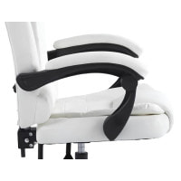 Крісло офісне на колесах Bonro B-6071 TPF біле з підставкою для ніг