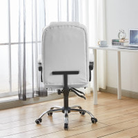 Крісло офісне на колесах Bonro B-6071 TPF біле з підставкою для ніг